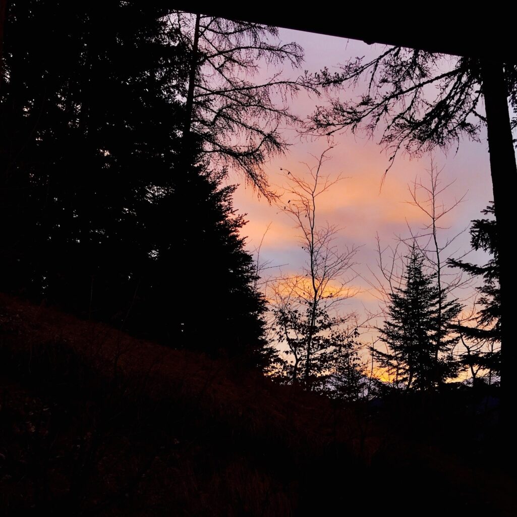 sunrise colors on the clouds